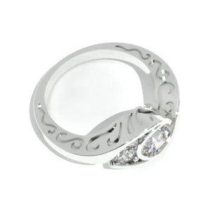 v1 Carat Moissanite  Engagement Ring 14K White Gold Ring-0.3 CTW