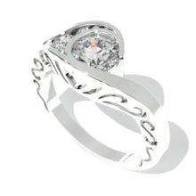 Load image into Gallery viewer, 1 Carat Moissanite  Engagement Ring 14K White Gold Ring-0.3 CTW
