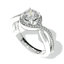 Load image into Gallery viewer, 1.0 Carat  Moissanite Halo Engagement Ring
