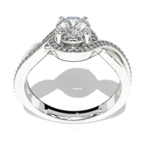 1.0 Carat  Moissanite Halo Engagement Ring