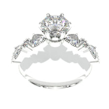Load image into Gallery viewer, 1.0 Carat Giliarto Moissanite Trillion Accents Gold Engagement Ring
