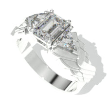 Load image into Gallery viewer, 3.8 Carat Giliarto Moissanite Men&#39;s Wing Gold Ring.
