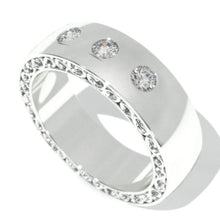 Load image into Gallery viewer, 0.9 Carat Moissanites 14K White Gold Celtic Wedding  Ring For Her and Him.
