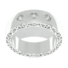 Load image into Gallery viewer, 0.9 Carat Moissanites 14K White Gold Celtic Wedding  Ring For Her and Him.
