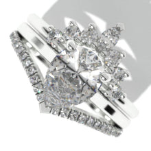 Load image into Gallery viewer,  Pear Moissanite Halo Engagement Ring
