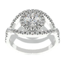 Load image into Gallery viewer, 1.0 Carat Moissanite Halo Engagement Ring 14K White Gold
