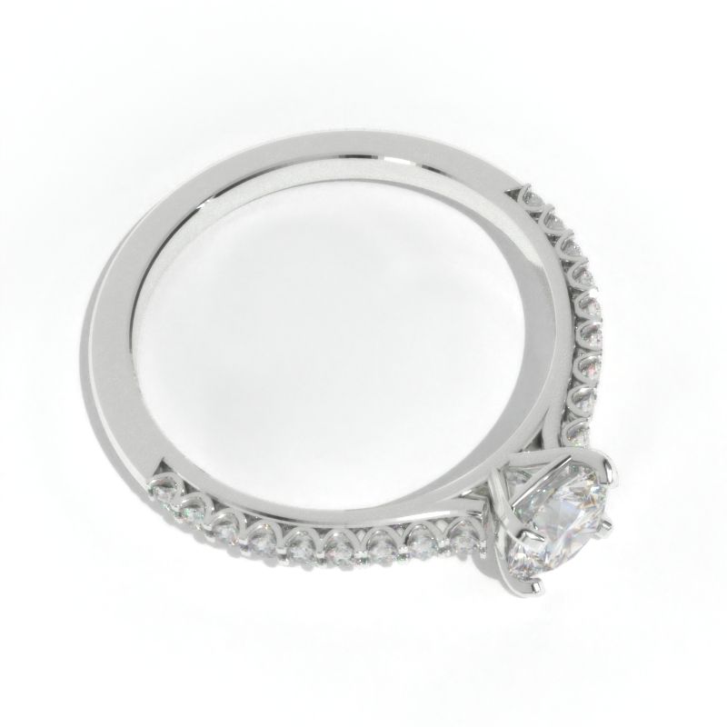 1.0 Carat Moissanite Diamond Engagement Ring 14K White and Rose Gold  Ring-18 Natural  Diamond