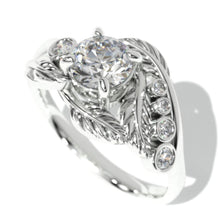 Load image into Gallery viewer, 1 Carat Giliarto Moissanite White Gold Engagement Floral Ring
