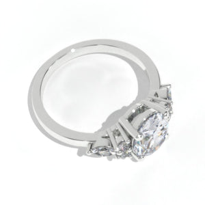 Giliarto Oval Moissanite 14K White Gold Engagement Promissory Ring