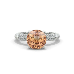 2 Carat Genuine Peach Morganite White Gold Giliarto Engagement Ring