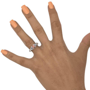 Princess Cut  Genuine Morganite Twisted Shank Engagement Ring