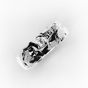 Diamond Men's  14K White Gold  Ring. - Giliarto