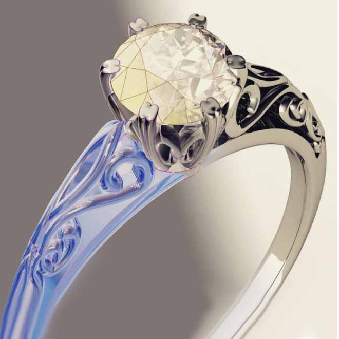 Custom 3D jewelry designing Service, 2D drawing to 3D CAD conversion CAD Designed Engagement Rings