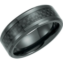 Load image into Gallery viewer, Black Titanium Beveled Band with Black Carbon Fiber Inlay - Giliarto
