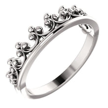 Load image into Gallery viewer, Stackable Crown 14K White Gold Ring - Giliarto
