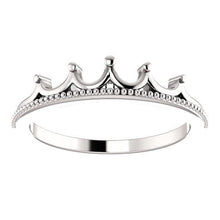 Load image into Gallery viewer, Stackable Crown Ring 14K White Gold - Giliarto
