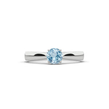 Load image into Gallery viewer, 1 Carat Genuine Aquamarine Solitaire White Gold Engagement Ring
