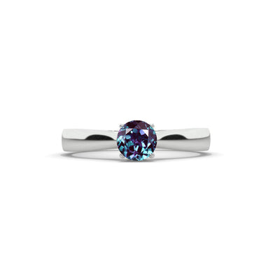 1 Carat Alexandrite Solitaire White Gold Engagement Ring