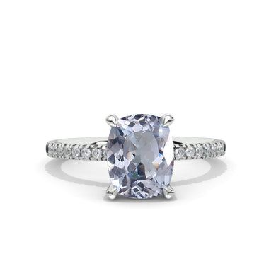 2 Carat 9x7mm Cushion Cut Vintage Style Halo Genuine Aquamarine White Gold Engagement Ring