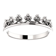 Load image into Gallery viewer, Stackable Crown 14K White Gold Ring - Giliarto
