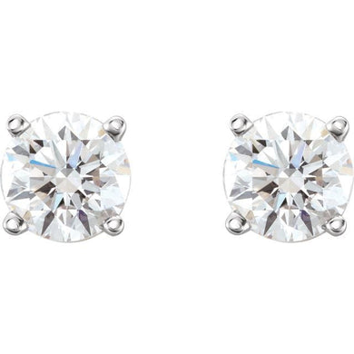 0.75 CTW  Diamond Stud Earrings I 14K White-Pair Faceted GHI BOM Lab-Diamond
