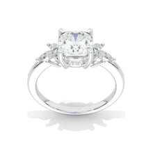 Load image into Gallery viewer, 7x7mm Cushion Cut Halo Giliarto Moissanite Diamond White Gold Engagement Ring
