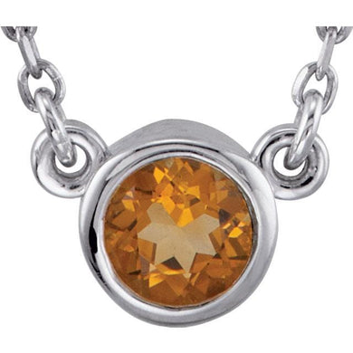 Citrine pendant with silver necklace - Giliarto