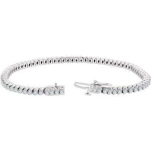 14K White 2 CTW single line diamond bracelet  7"