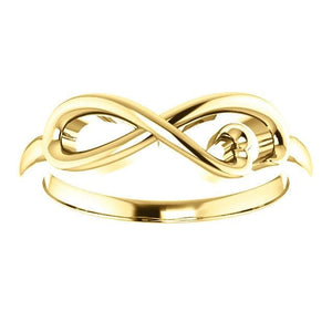 Infinity-Inspired Heart Ring 14K Gold - Giliarto