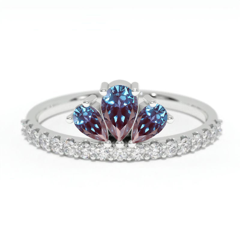 0.6 CTW  Alexandrite Gold Engagement Ring