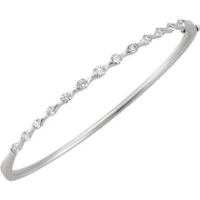 Load image into Gallery viewer, 1.0  CTW American Diamond Bangle Bracelet 14K White Gold 
