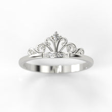 Load image into Gallery viewer, Diamond Royal Tiara Crown 14K White Gold Ring - Giliarto
