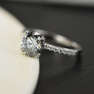 gray grey promissory moissanite ring