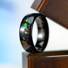 Load image into Gallery viewer, Giliarto Galaxy Genuine Crushed Abalone Shell Men&#39;s Tungsten Ring with Crushed Opal and Sea Shell.
