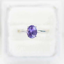 Load image into Gallery viewer, 14K White Gold 2 Carat Oval Purple Sapphire Engagement Ring
