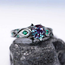 Load image into Gallery viewer, 14K Black Gold Alexandrite Celtic Engagement Ring
