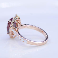 Load image into Gallery viewer, 14K Solid White Gold 3 Carat Alexandrite Pear Cut Halo  Moissanite Ring

