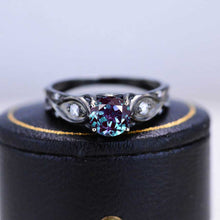 Load image into Gallery viewer, 14K Black Gold Alexandrite Celtic Engagement Ring
