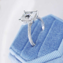 Load image into Gallery viewer, 5 Carat Giliarto Emerald Cut Moissanite Hidden Halo Engagement White Gold Ring
