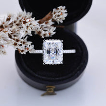 Load image into Gallery viewer, Luxury 3 Carat Giliarto Radiant Cut Moissanite Hidden Halo Engagement 14K White Gold Ring
