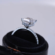 Load image into Gallery viewer, 2 Carat Giliarto Emerald Cut Moissanite Hidden Halo Engagement Ring
