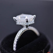 Load image into Gallery viewer, 2 Carat Giliarto Emerald Cut Moissanite Hidden Halo Engagement Ring
