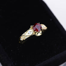 Load image into Gallery viewer, Celtic Ruby Round Center Stone Engagement 14K Rose Gold Ring Wedding Ring
