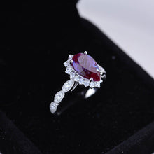 Load image into Gallery viewer, 14K White Gold 3 Carat Pear Alexandrite  Halo Engagement Ring
