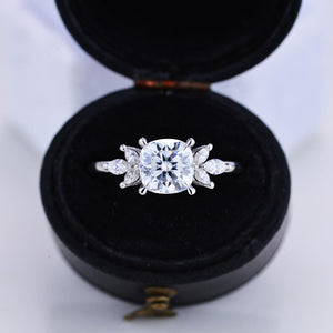 3Ct Cushion Moissanite Engagement Ring, Cushion Moissanite Engagement Ring