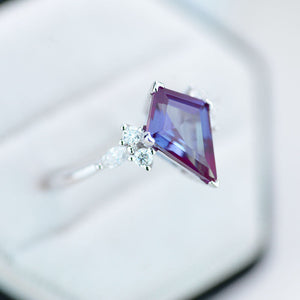 3 Carat Kite Alexandrite Engagement Ring. 3CT Fancy Shape Alexandrite Ring