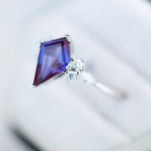 Load image into Gallery viewer, 3 Carat Kite Alexandrite Engagement Ring. 3CT Fancy Shape Alexandrite Ring
