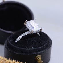 Load image into Gallery viewer, Luxury 3 Carat Giliarto Radiant Cut Moissanite Hidden Halo Engagement 14K White Gold Ring
