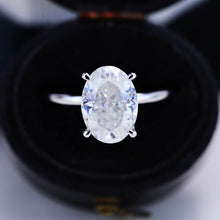 Load image into Gallery viewer, 3.5 Carat Oval Cut Moissanite Ring, Hidden Halo Gold Engagement Ring
