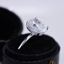 Load image into Gallery viewer, 3.5 Carat Oval Cut Moissanite Ring, Hidden Halo Gold Engagement Ring
